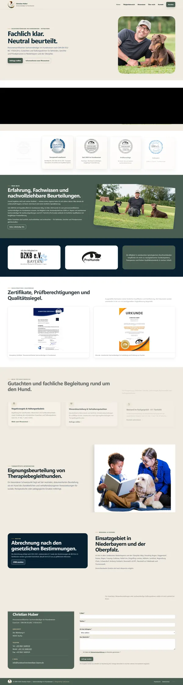 Webseite Hundesachverständiger Bayern