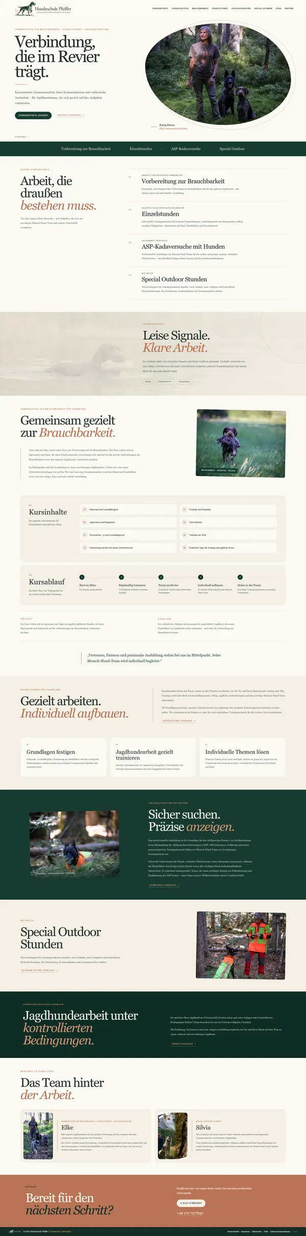 Webseite Hundeschule Pfeiffer
