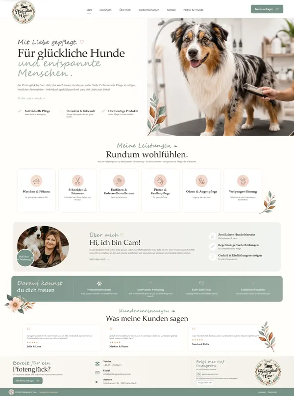 Webseite Pfotenglück by Caro